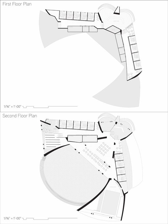 First and second floor plans.