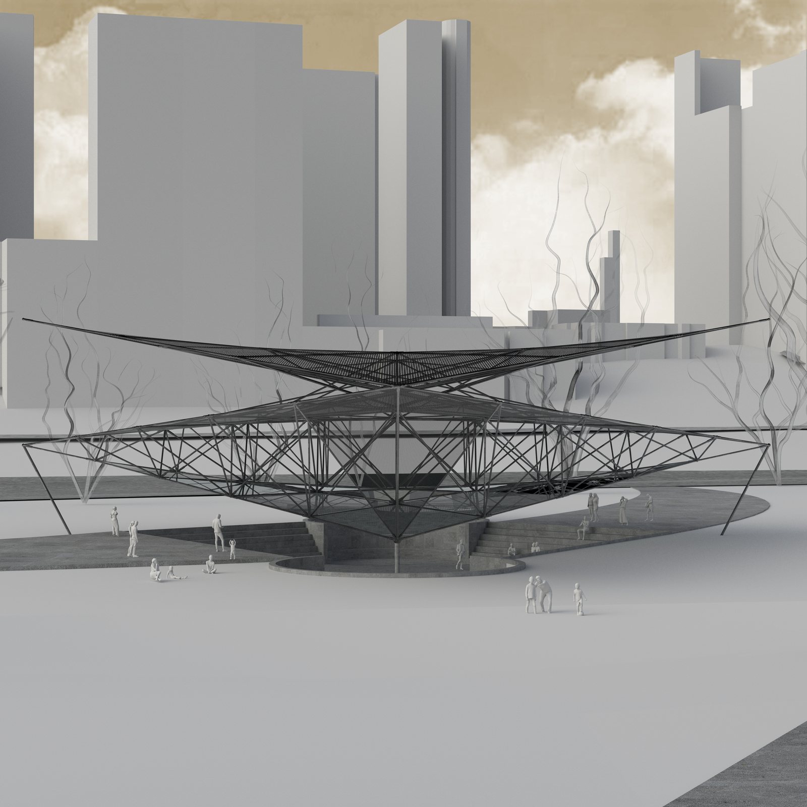 The Flight Pavilion, holding the square.