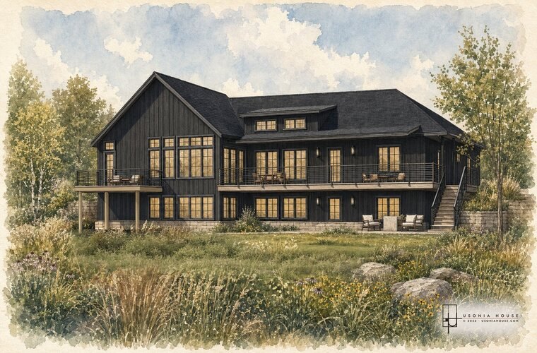 The rear of the Graff Residence as first drawn.