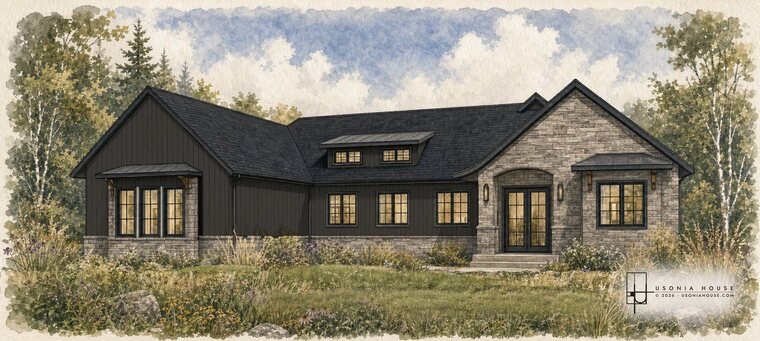 The front of the Graff Residence as first drawn.