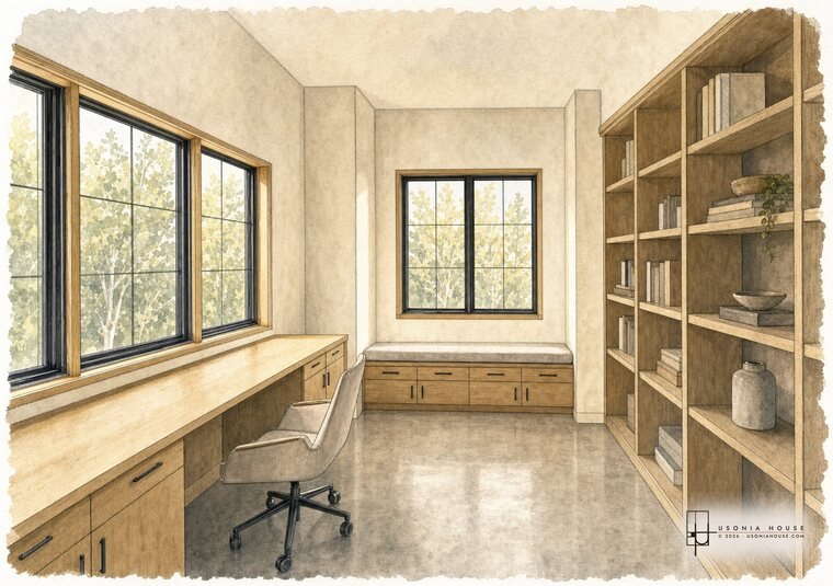 The office as first drawn.