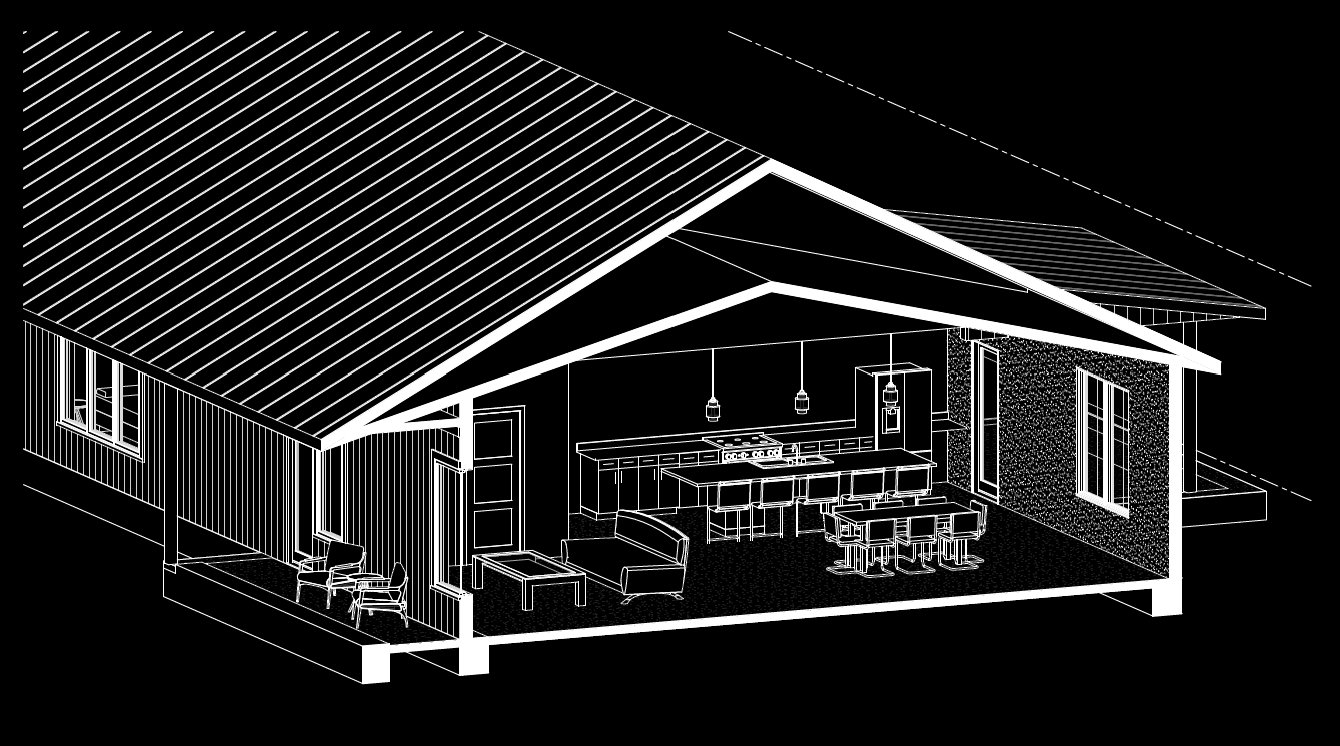 Isometric section, the frame as built.