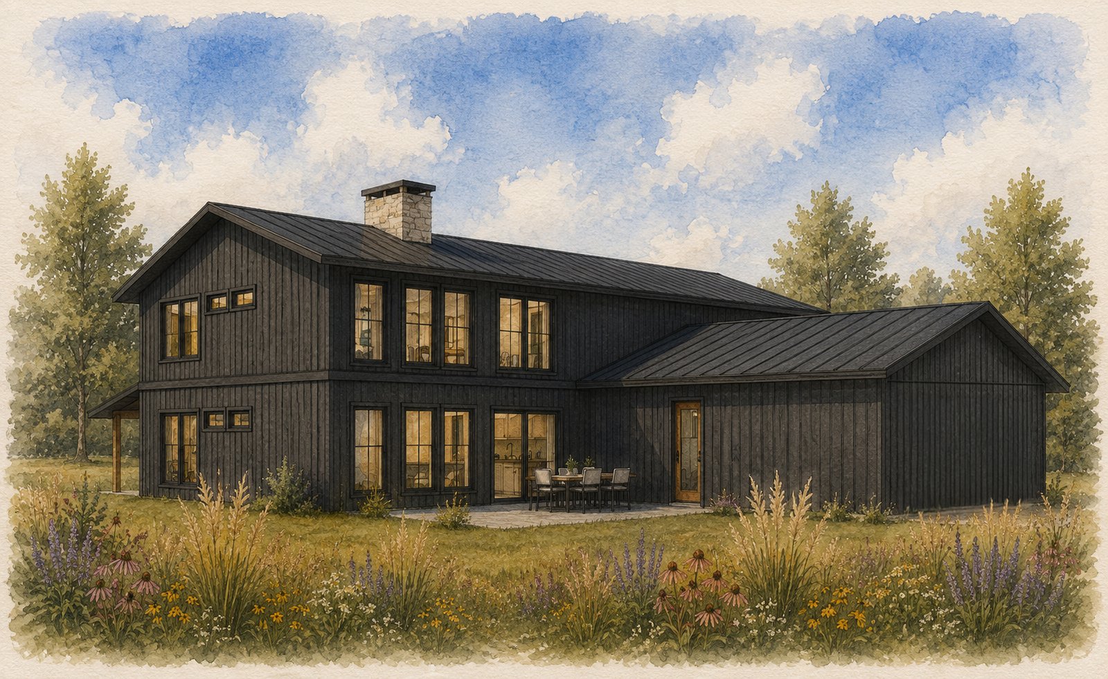 Concept one, the rear courtyard.