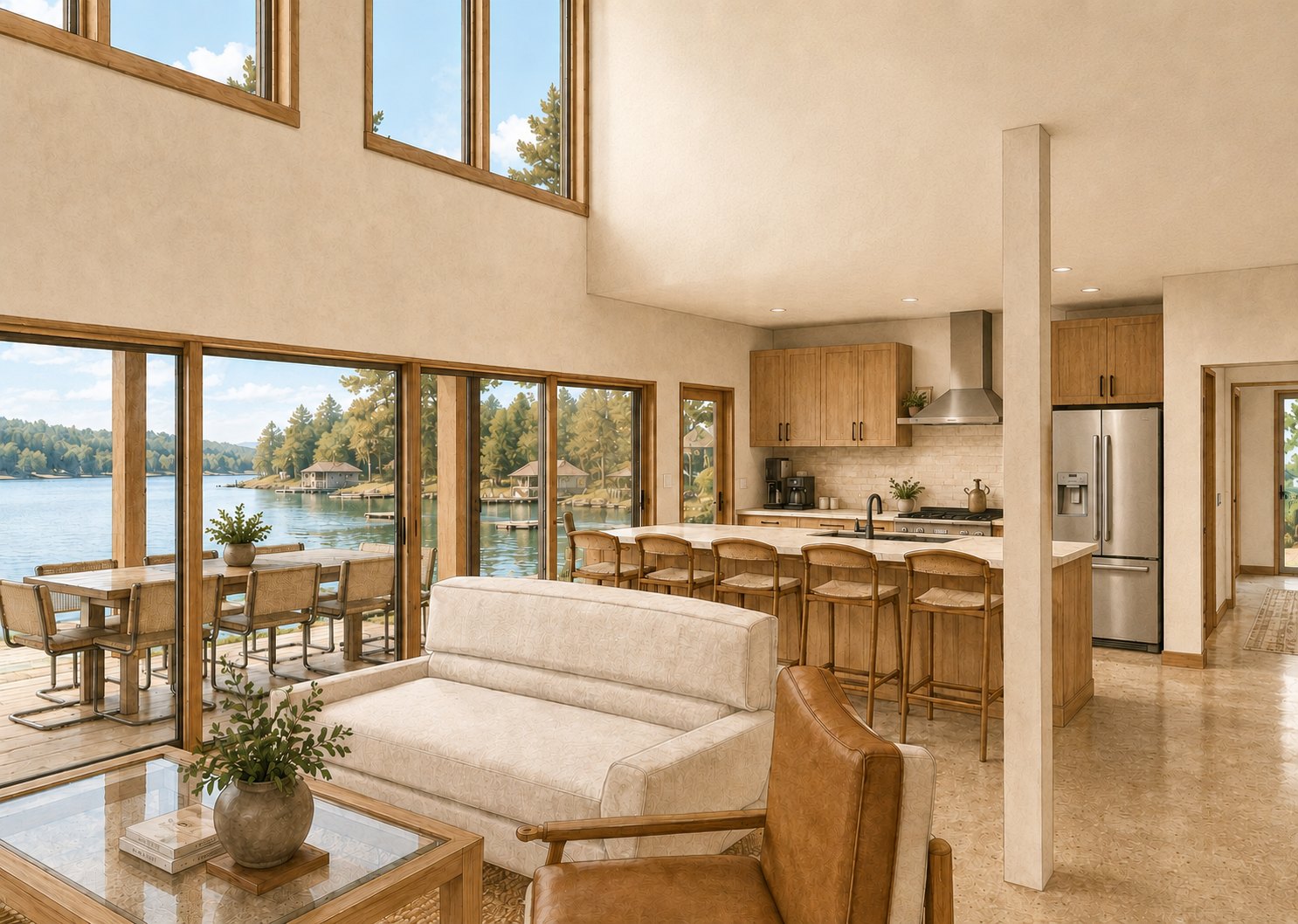 Looking toward the kitchen.
