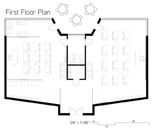First floor plan of one module.