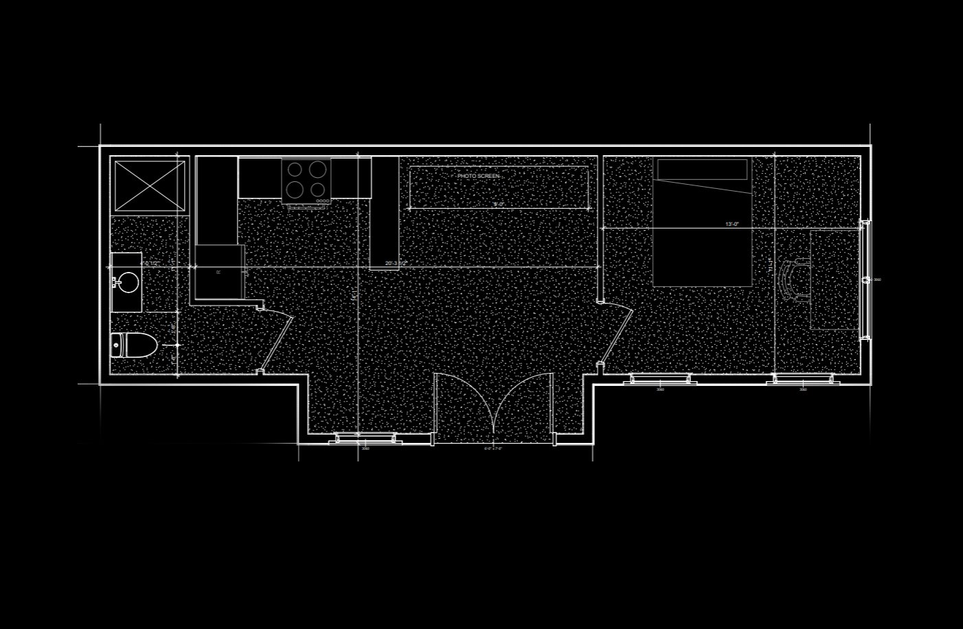 Floor plan of the White Studio.